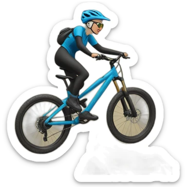 Yellen riding MTB sticker