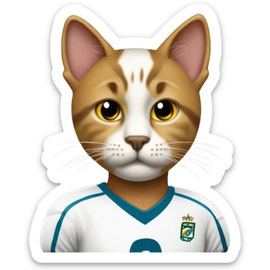 Cat wearing football jerser cristiano ronaldo 2008 sticker