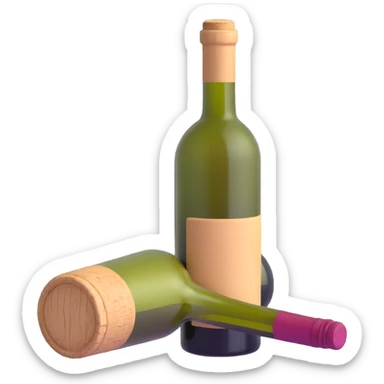 wine bottle with cork sticker