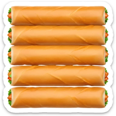 Can you make them more translucent (white-ish because they are made of rice paper) and organise them in two rows of 5 rolls? sticker