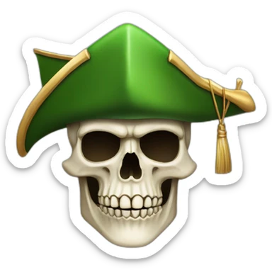 skull with robin hood hat sticker