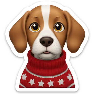 brown eyed dog in sweater sticker