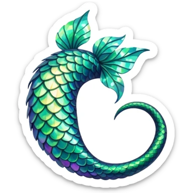 green aqua coloured siren tail only sticker