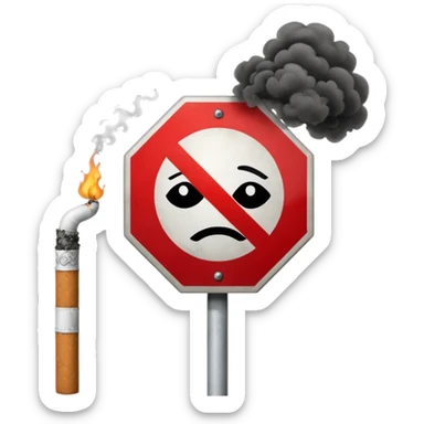 stop sign with cigarette, vape, or weed behind it sticker
