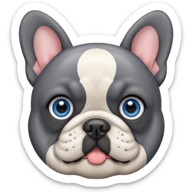 French bulldog cute grey blue with blue eyes sticker