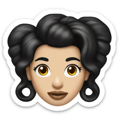 amy winehouse emoji with a big black beehive hairstyle like her style in 2010 sticker