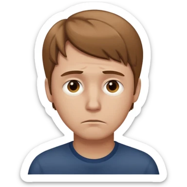 sad man light brown hair sticker