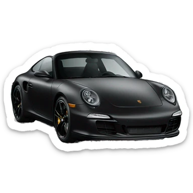 Matte black Porsche  sticker