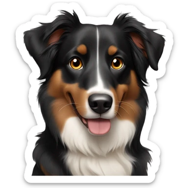 Black and tan Australian shepherd dog mostly black sticker