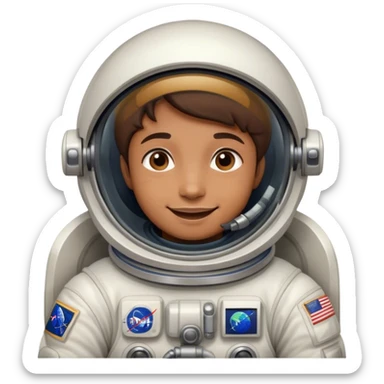 astronaut enjoying being in space with a pleased face sticker