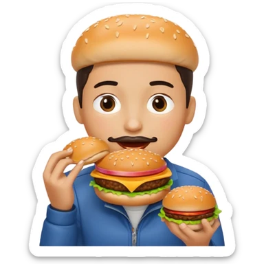 comiendo hamburguesa sticker