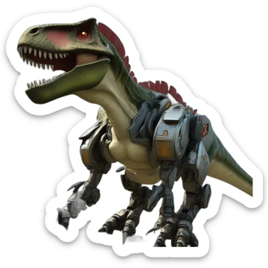 Tyrannosaurus Mech Warrior，upward view sticker