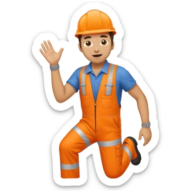 engineer hi-vis orange overalls trips sticker