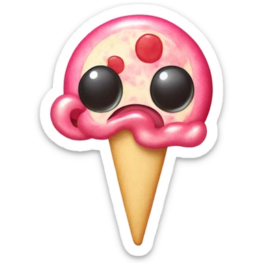 Cartoony bubble gum but the flavor is pizza sticker