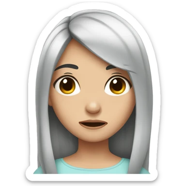 a pretty girl crying with black hair  sticker