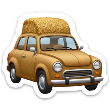 Car with a hay sticker