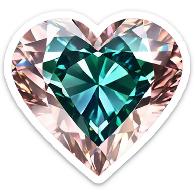 Heart shaped 56-carat mix color diamond sticker