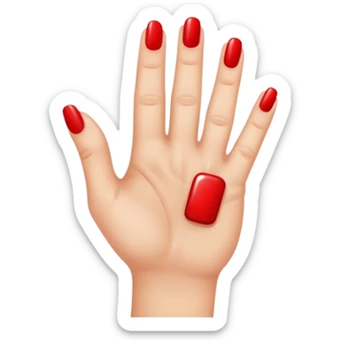 Hand with only the thumb nail painted red sticker