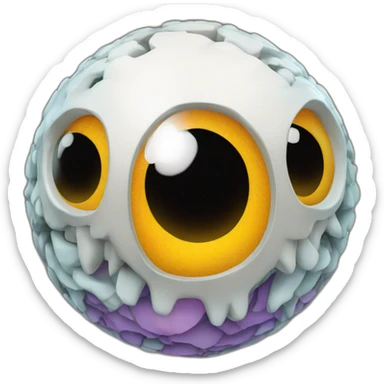 3d sphere with a cartoon colorful repeater Skeleton Horse skin texture with dragon eyes sticker