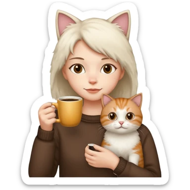 Coffee and cats sticker