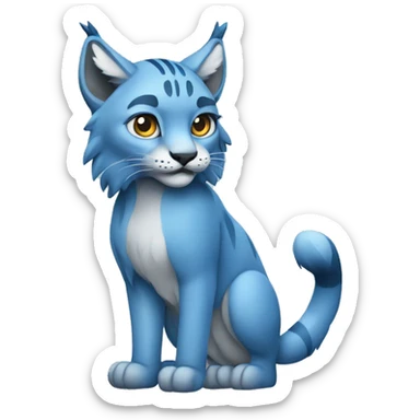 A blue lynx full body sticker