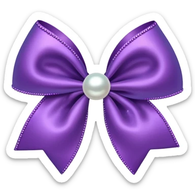 Purple bow with pearl sticker