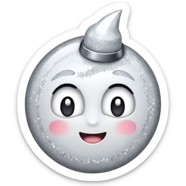 white glory glitter sticker