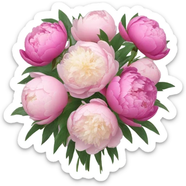 Bouquet of peonies sticker