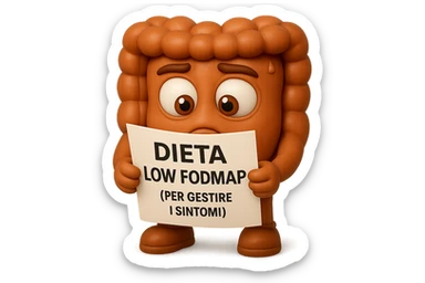 EMOJI STILE IPHONE DI UN INTESTINO UMANO ANATOMICO CHE GUARDA UN FOGLIO CON LA SCRITTA "DIETA LOW FODMAP (PER GESTIRE I SINTOMI)", FAGLI ANCHE LA PARTE BIANCA DEGLI OCCHI, NON SOLO LE PUPILLE, IPERREALISTICO 4K sticker
