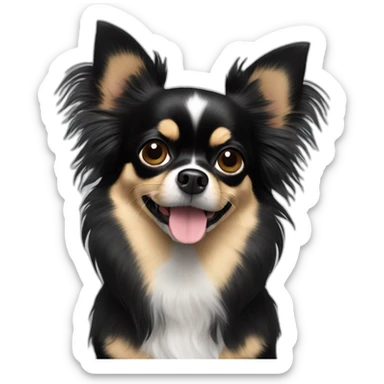 black longhair chihuahua sticker