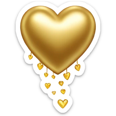 gold heart  sticker