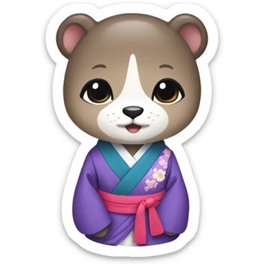 an otter wear hanbok sticker