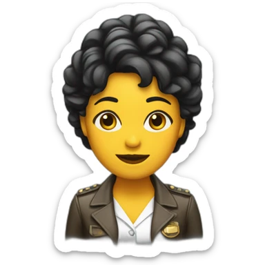 Chica negra oficinista sticker