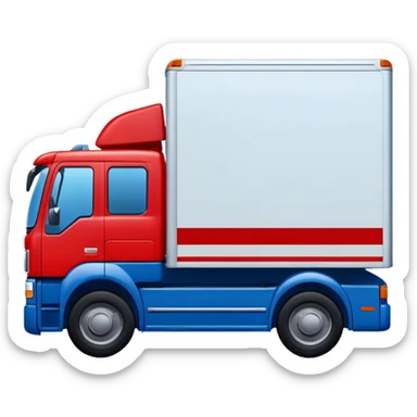 camion transporte logistica rojo azul blanco sticker