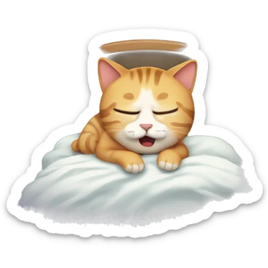 Crying cat in bed sticker