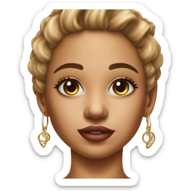 give her hoop earrings a nose stud, and a double helix poercing sticker