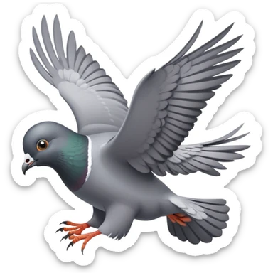 angry pigeon dive bombing sticker
