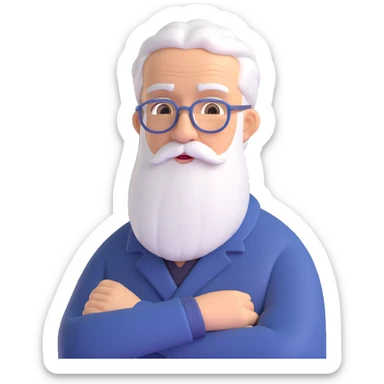 grandfather with a white beard sticker