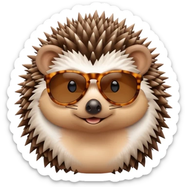 hedgehog with sunglasses sticker