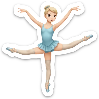 Una chica con vestuario de bailarina urbana con las piernas flexionadas, el dedo índice en la boca, el tren superior inclinado hacia la izquierda y con la cadera proyectada hacia la izquierda sticker