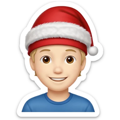 boy with red xmas hat sticker
