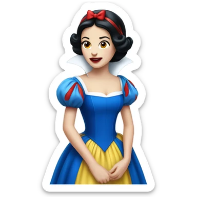 Snow white with blue and red dress sticker