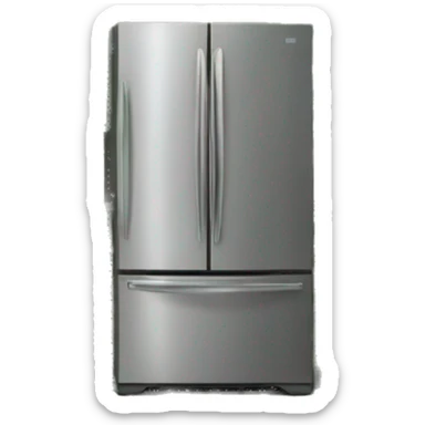 Realistic front facing kitchen cabinets sage green color, with refrigerator on the side sticker