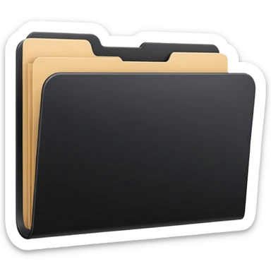 a single closed black top tab file folder sticker