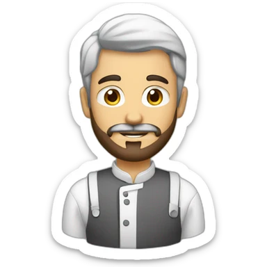 Cuisinier avec une barbe brune et des yeux gris clair sticker