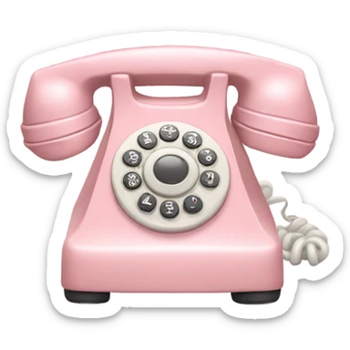 light pink Vintage Phone  sticker