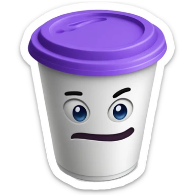 purple water in white styrofoam cup sticker