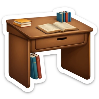 brown school desk sticker
