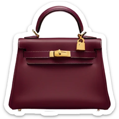 A Hermes mini Kelly bag in burgundy color  sticker