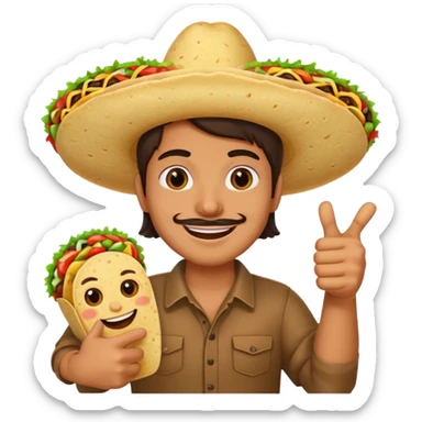 Mexican with a taco thumbs up sticker